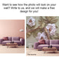 Nursery wallpaper Self adhesive mural Golden deer Home wall decor Peel and stick Giant wall mural Asian wall art Flowers wall mural prints