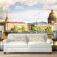 Vintage city mid century wallpaper wallpaper mid century modern retro wallpaper 70s home decor wall mural prints city wall mural