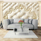 Baroque minimalist wall decor Victorian light wallpaper Peel and stick wall mural Photo removable self adhesive Textured wallpaper