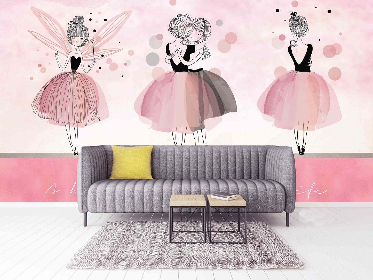 Nursery girl wallpaper Blush wallpaper Removable wallpaper Textured wallpaper nursery wallpaper vinyl wallpaper modern wallpaper wall print