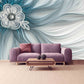 Blue removable wallpaper Flowers wallpaper Floral Peel and stick wallpaper Textured wallpaper adhesive wallpaper Botanical wallpaper