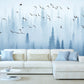 Foggy forest wall art woodland wallpaper Modern wallpaper Removable wallpaper Textured wallpaper fabric wallpaper vinyl wallpaper