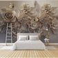 Flowers wallpaper Floral Peel and stick wallpaper Roses Flower Wall Mural Textured wallpaper adhesive wallpaper Botanical