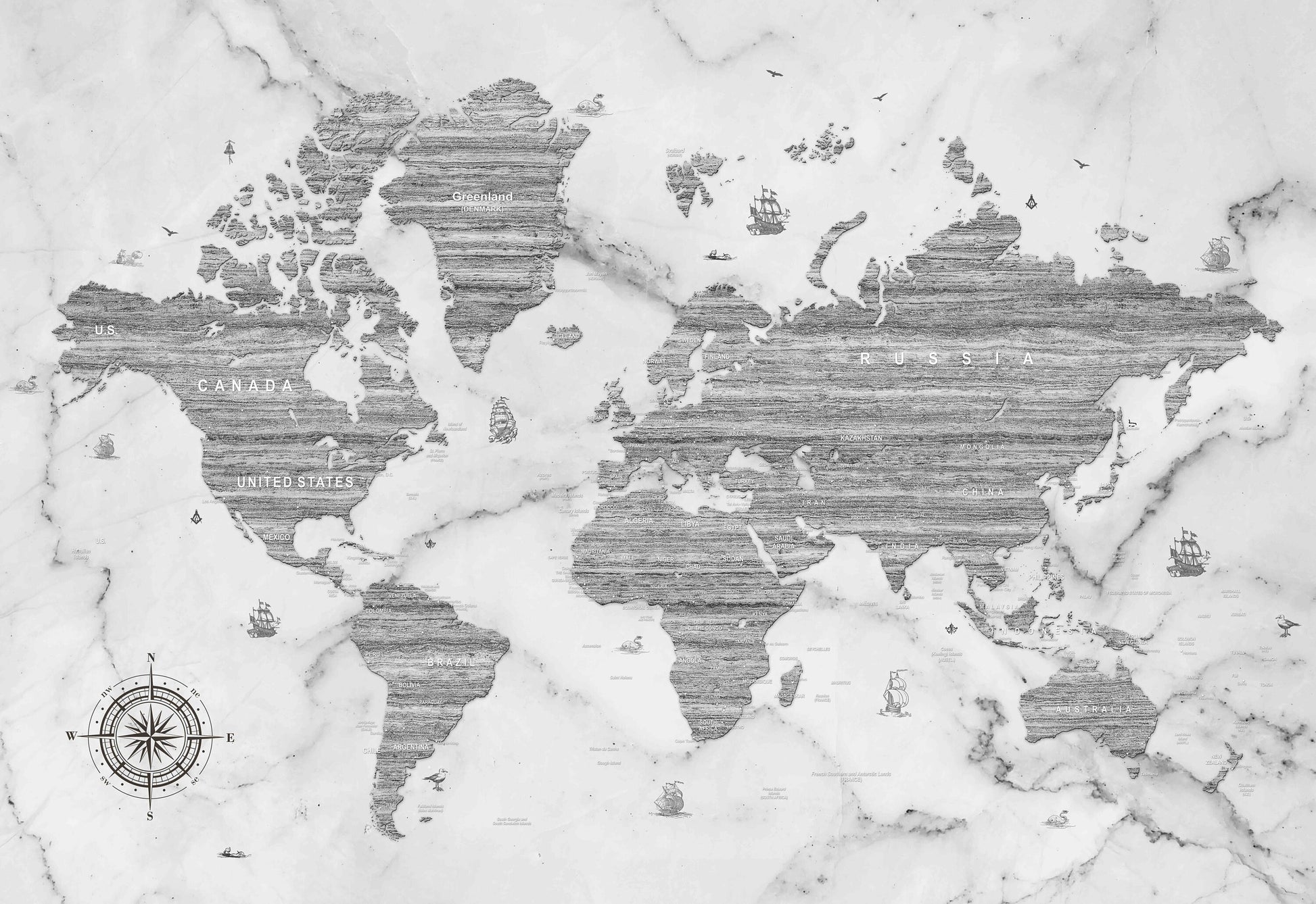 World map mural Removable wallpaper Textured wallpaper fabric wallpaper vinyl wallpaper modern wallpaper wall print art detailed world map