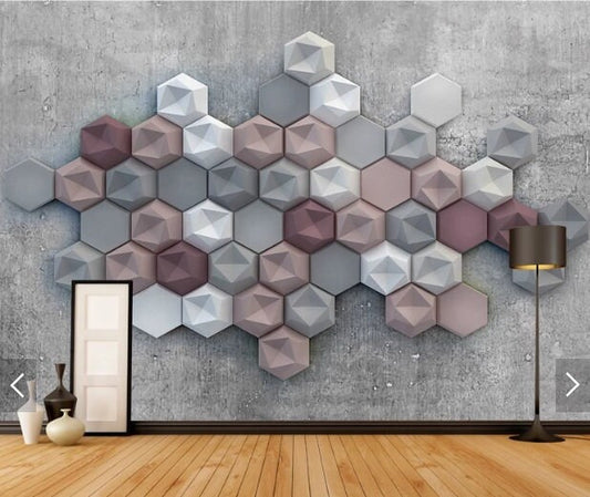 Loft ideas Geometric wallpaper Temporary wallpaper 3d wall mural Abstract wallpaper Peel and stick wallpaper Self adhesive mural