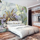 Tropical Leaf Removable wallpaper Exotic Herb poster prints wall art peel and stick mural Textured fabric vinyl wallpaper