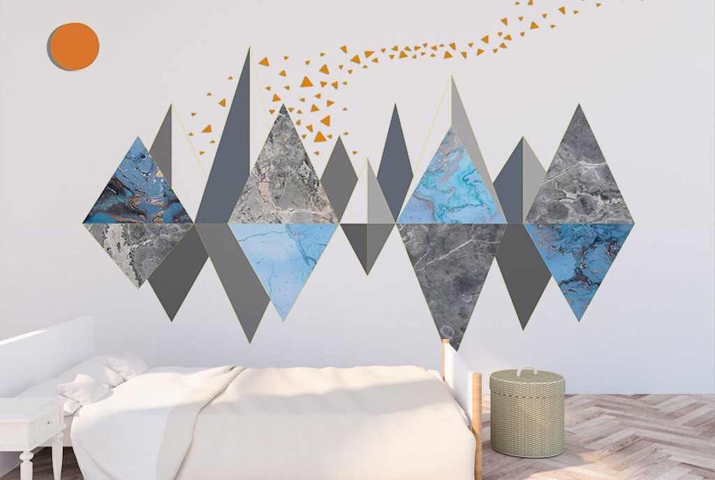 Geometric wallpaper Temporary wallpaper 3d wall mural Abstract wallpaper Peel and stick wallpaper Self adhesive mural removable wallpaper