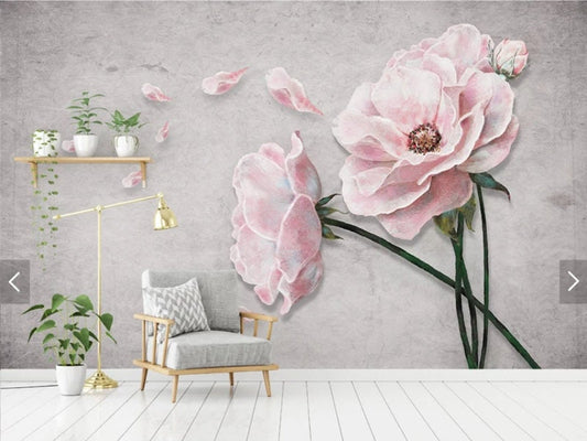 Large floral wallpaper Flower wall backdrop Peel and Stick wall mural Self Adhesive Removable wallpaper Living Room Bedroom wall decoration