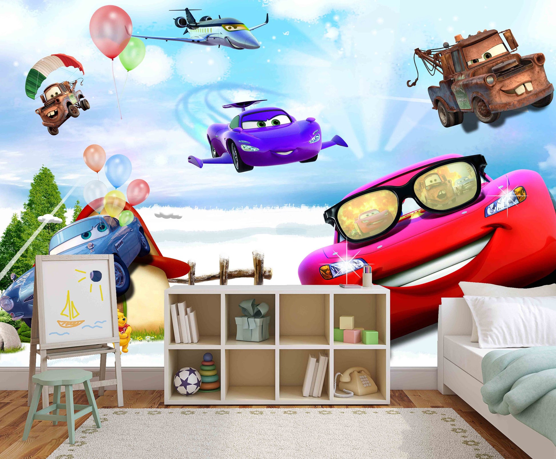 The cars band Self adhesive mural Nursery wallpaper Wall print art Home wall decor Peel and stick Giant wall mural