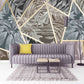 Dark tropical wallpaper Geometric patterns wallpaper Self adhesive mural Peel and stick Wall mural prints Home wall decor