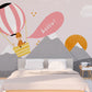Pink cloud air balloon wallpaper Wall mural prints Peel&stick wallpaper Wall mural prints Wall decor Mountain wall decal