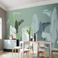 Peel and stick Herb prints wall art Self adhesive mural Tropical art Home wall decor Textured wallpaper Green watercolor leaves clip art