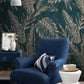 Dark tropical wallpaper Herb prints wall art Self adhesive mural Tropical art Peel and stick wallpaper vintage Home wall decor