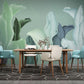 Peel and stick Herb prints wall art Self adhesive mural Tropical art Home wall decor Textured wallpaper Green watercolor leaves clip art
