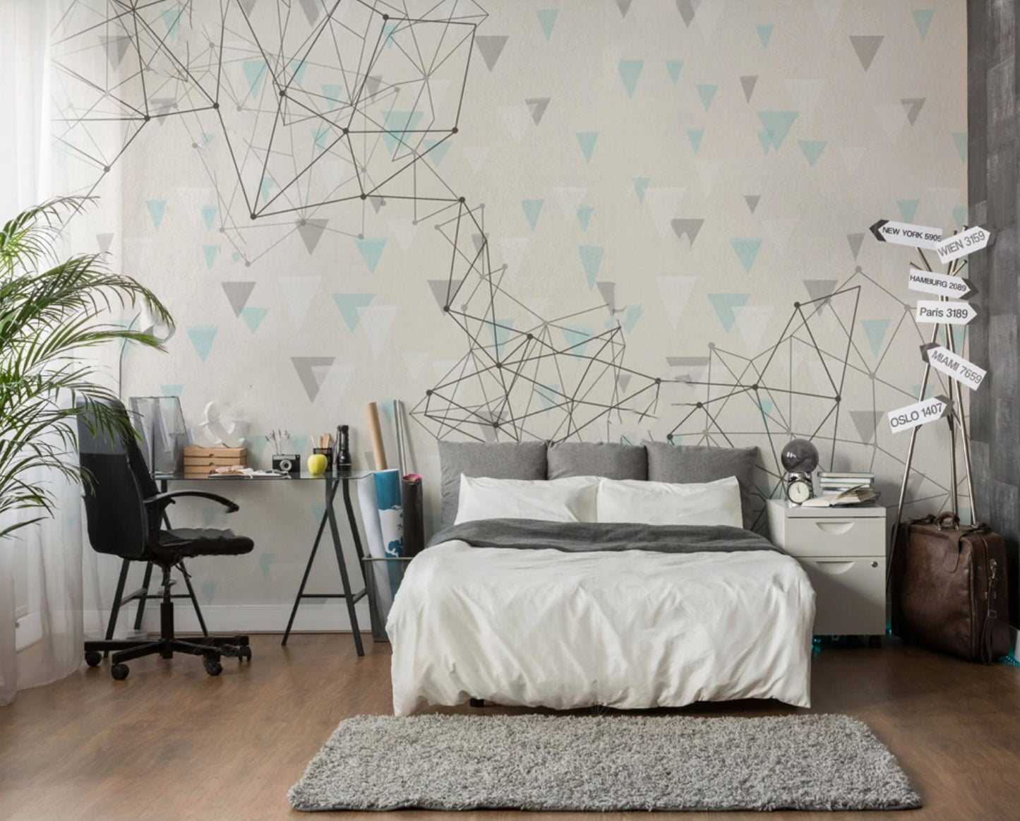 Peel and Stick geometric wallpaper Wall mural peel and stick Bedroom wall decor Abstract wallpaper Geometric wall sticker