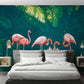 Tropical Leaf Removable wallpaper Exotic Herb poster prints wall art peel and stick mural Textured fabric vinyl wallpaper