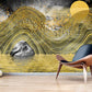 Black gold abstract wallpaper for walls modern Peel and stick wall mural canvas, vinyl Photo wallpaper Bedroom wall decor