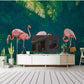 Tropical Leaf Removable wallpaper Exotic Herb poster prints wall art peel and stick mural Textured fabric vinyl wallpaper