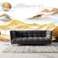 Peel and stick wall mural great smoky mountains, Removable gold and white bedroom wallpaper abstract, Minimalist decor wall art