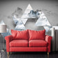 Geometric abstract dark gray wallpaper Peel and stick, temporary, removable, Self adhesive 3d wall mural Mountain wall sticker