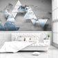 Geometric abstract dark gray wallpaper Peel and stick, temporary, removable, Self adhesive 3d wall mural Mountain wall sticker