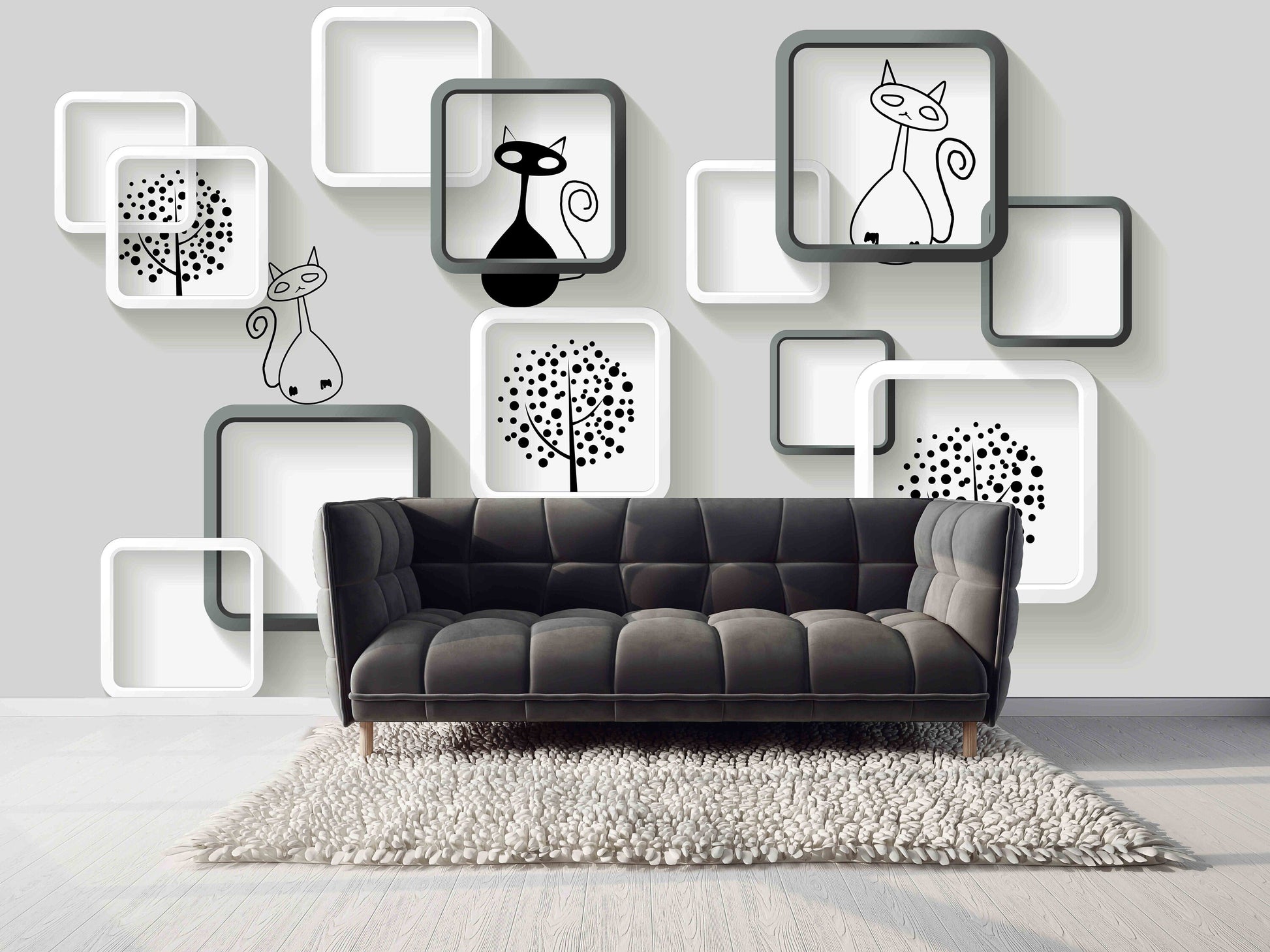 Geometric Peel and stick wallpaper 3d wall mural Abstract wallpaper Self adhesive mural removable wallpaper