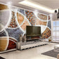 Abstract wallpaper Peel and stick wall mural, Bedroom wall decor, Wall sticker decal