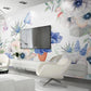 Boho flowers light wallpaper, floral peel and stick wall mural, Botanical photo wallpaper for bedroom, living room, kitchen