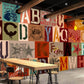 Modern wallpaper mural peel and stick, wall decals playroom, brown vinyl wallpaper, canvas wallpaper, wall covering stick on wallpaper