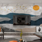 Abstract wallpaper, minimalist wall decor, peel and stick wall paper mural, photo removable wallpaper art deco, bedroom wall decor