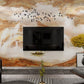 Asian marble wallpaper, chinoiserie japanese brown wallpaper peel&stick wall mural prints, smoky mountains, rising sun wall decal