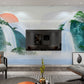 Asian wallpaper, chinoiserie japanese waterfall art wallpaper peel and stick wall mural prints rising sun wall decal