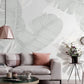 Banana leaf wallpaper, tropical leaf wallpaper peel and stick wall mural, vinyl wallpaper, gray floral wallpaper, banana leaf mural