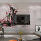 Large oriental peel stick wallpaper, self adhesive removable Asian wall decal, accentual floral canvas wallpaper, modern sakura vinyl mural