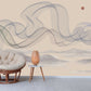 Extra large abstract wave peel stick wall mural, self adhesive beige wallpaper, accentual bedroom wallpaper, modern landscape wall mural