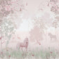 Fairy peel stick wallpaper, cherry blossom self adhesive wall mural, accentual pink wallpaper, extra large removable nursery wallcovering