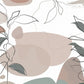 Extra large abstract self adhesive wallpaper, botanical peel and stick wall mural, accentual grey pink wallpaper, removable canvas wallpaper