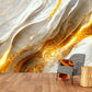 Extra large 3d peel and stick wallpaper, abstract self adhesive wall mural, accentual white gold photo wallpaper, removable luxury wallpaper