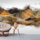 Extra large abstract wallpaper, self adhesive Japanese wall mural, contemporary peel and stick wallpaper, temporary bedroom wallcovering